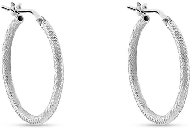 Stroili Orecchini A Cerchio Silver Collection Argento Rodiato Collezione: Silver Collection Bianco