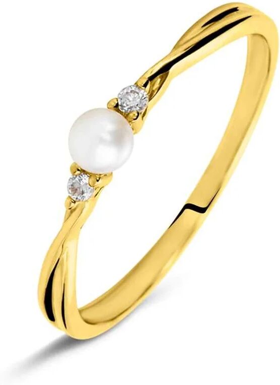 Stroili Anello Solitario Gabrielle Oro Giallo Perla D'Acqua Dolce Cubic Zirconia Collezione: Gabrielle - Misura 58 Oro Giallo