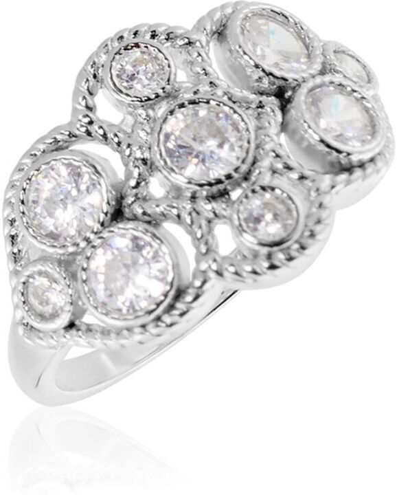 Stroili Anello Silver Elegance Argento Rodiato Cubic Zirconia Collezione: Silver Elegance - Misura 52 Bianco