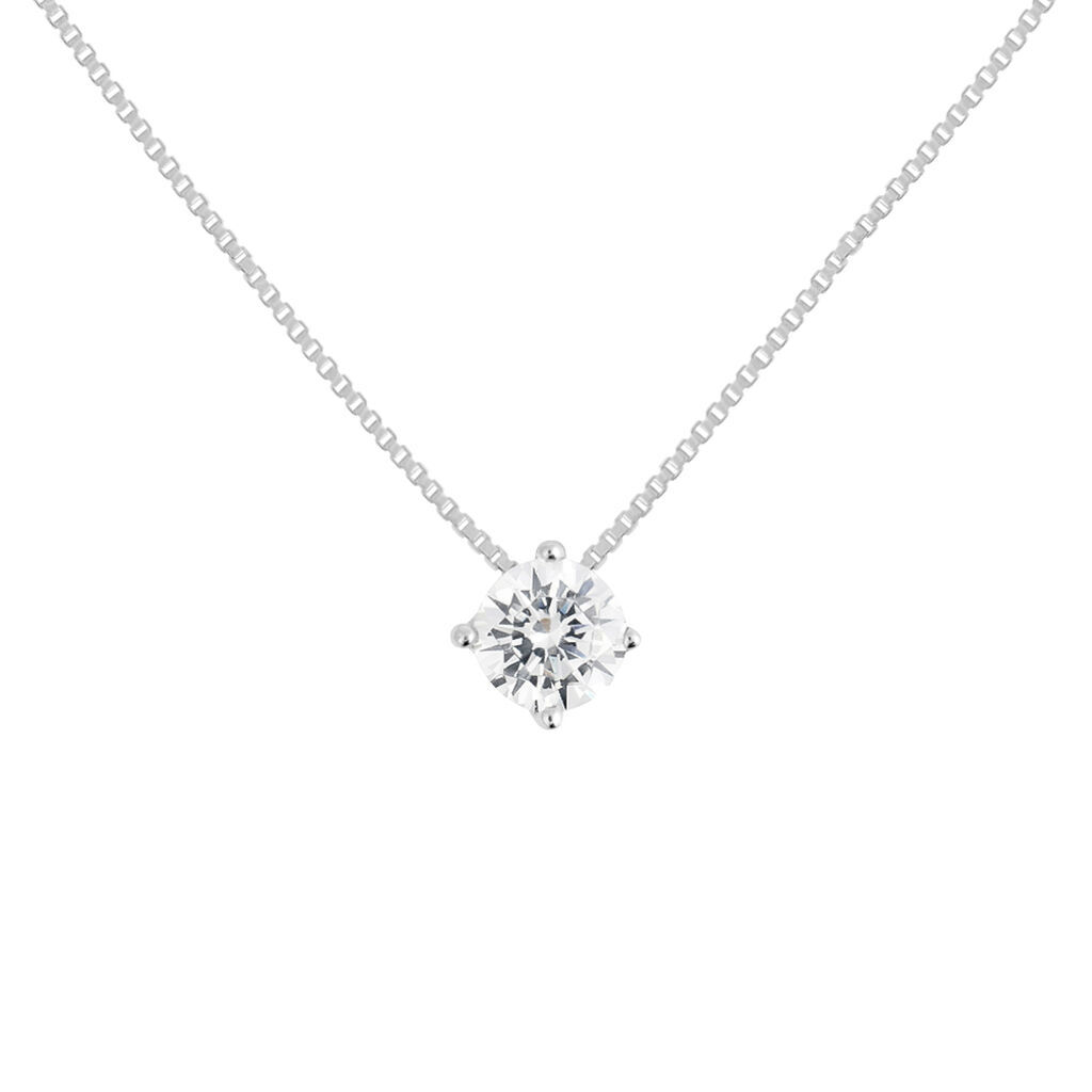 Stroili Collana Punto Luce Silver Elegance Argento Rodiato Cubic Zirconia Collezione: Silver Elegance Bianco