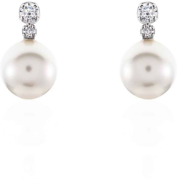 Stroili Orecchini Lobo Silver Pearls Argento Rodiato Cubic Zirconia Perla sintentica Collezione: Silver Pearls Bianco