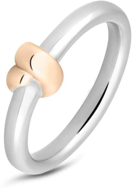 Stroili Anello Fantasia Lady Code Acciaio Bicolore Nodo Collezione: Lady Code - Misura 61 Bicolore Bianco / Rosa