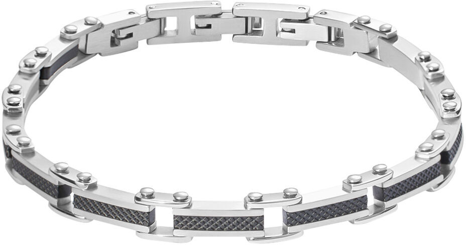 Stroili Bracciale Man Code Acciaio Bicolore Bianco / Nero Cristallo Collezione: Man Code Bicolore Bianco / Nero