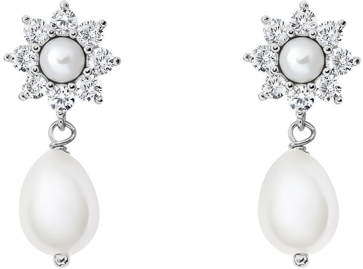 Stroili Orecchini Lobo Silver Pearls Argento Rodiato Perla sintetica Cubic Zirconia Collezione: Silver Pearls Bianco