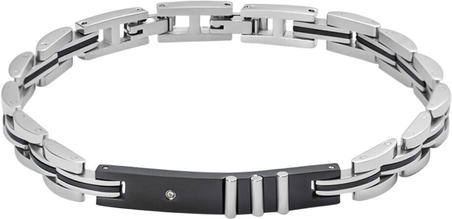 Stroili Bracciale Man Code Acciaio Bicolore Bianco / Nero Cubic Zirconia Collezione: Man Code Bicolore Bianco / Nero