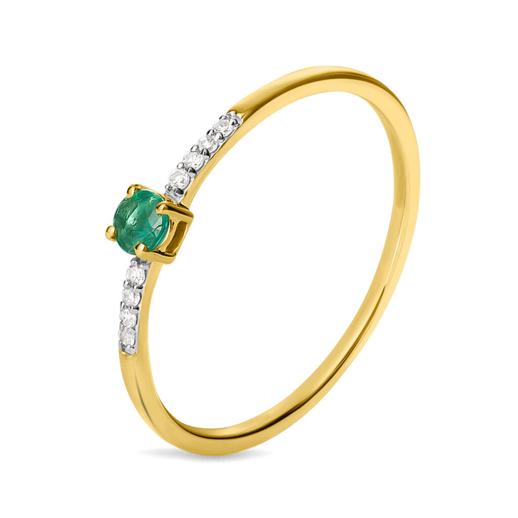 Stroili Anello Solitario Charlotte Oro Giallo Smeraldo Diamante Collezione: Charlotte - Misura 55 Oro Giallo