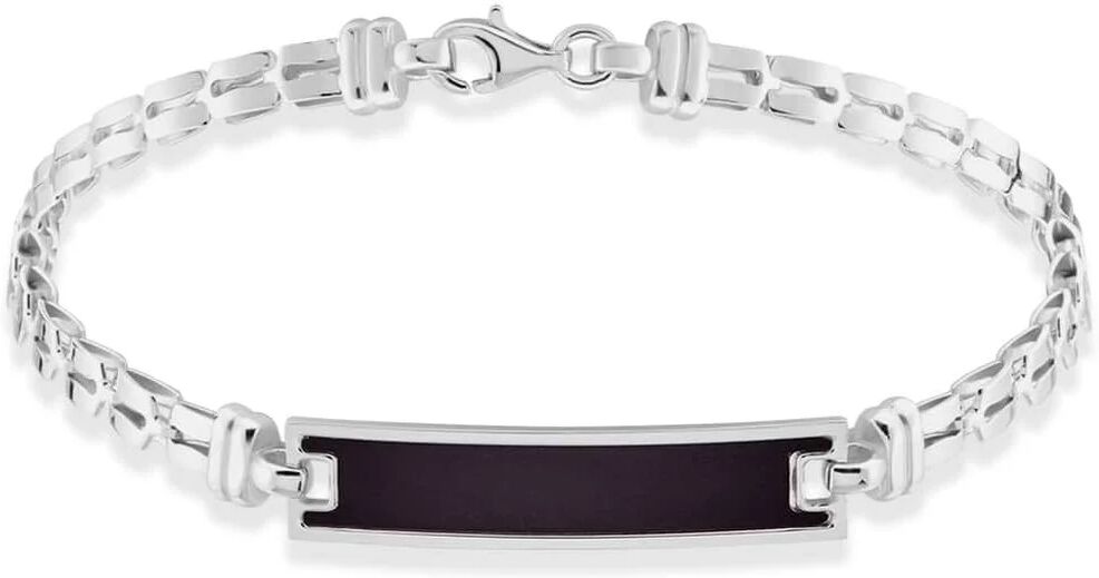 Stroili Bracciale Con Targhetta Gentleman Argento Rodiato Collezione: Gentleman Bianco