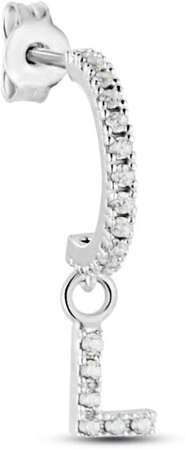 Stroili Mono Orecchino A Cerchio Silver Moments Argento Rodiato Cubic Zirconia Collezione: Silver Moments Bianco