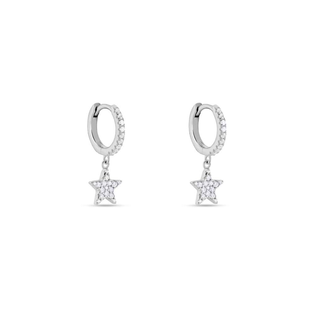 Stroili Orecchini A Cerchio Silver Moments Argento Rodiato Cubic Zirconia Collezione: Silver Moments Bianco