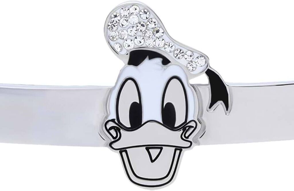 Stroili Bracciale rigido in acciaio con Paperino e strass Collezione: Mickey Mouse & Friends Argentato