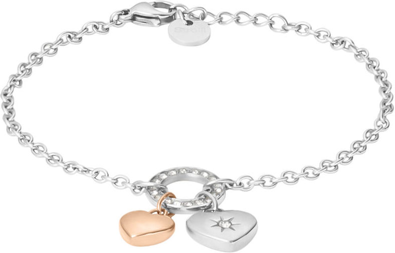 Stroili Bracciale Lady Chic Acciaio Bicolore Bianco / Rosa Cristallo Collezione: Lady Chic Bicolore Bianco / Rosa