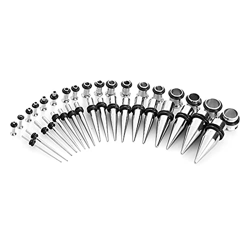 Yunxwd 5 Kleuren 36 Stks/set Rvs Oor Expander Stretching Tapers en Tunnels, dilatatoren en Tunnels (11000)