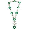 Kenneth Jay Lane Vintage Kenneth Lane Art Deco Inspired 'Jade & Rock Crystal' Lariat 1970s - Groen