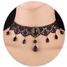 Bufenia Gothic Zwart Kant Choker Halloween Choker Kraag Sexy Strass Choker Ketting voor Vrouwen Sieraden Verstelbaar (C)