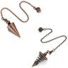 Manqyi 2 stuks esoterische slingers, ketting Reiki pendulum, slinger van Reiki, koperen slinger, puntige kegel, sieraden koperen slinger, waarzegging genezing Reiki slingerketting, voor meting, meubeldecoratie