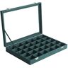 LIUNJHUY Sieradendoos Sieradendoos Flanel Sieradendoos Groene Sieraden Display Box Voor Vrouwen Sieraden Houder Display Opbergdoos Sieradendoos Organisator Sieraden Organizer (Kleur: Donkergroen, Maat: A-30