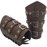 Thajaling Viking Renaissance gesp Bracers, Nordic lederen Bracers, bruine Vintage Bracers, Middeleeuwse PU-lederen armbracers, ridder LARP-armbeschermers voor heren en dames