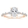 CASOTA Verlovingsring Wedding Band Oval Cut Zirconia Verlovingsringen Solitaire Halo Promise Ring for Vrouwen Maat 3-13 (Color : Rose Gold, Size : 4.5)