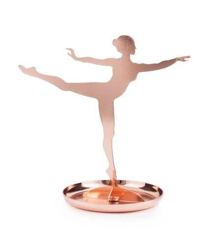 Kikkerland sieradenhouder Ballerina 7,6 x 18 x 15,2 cm staal - Brons