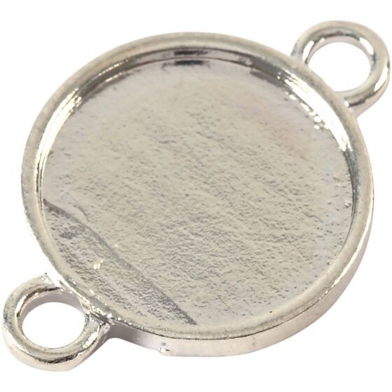 Creotime bedels Cabochon 15 mm rond 25 stuks zilver - Zilver