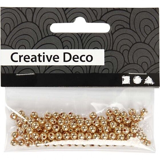 Creotime kralen Creative Deco 150 stuks goud 4 mm - Goud