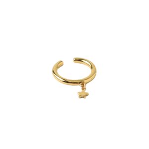 Orelia Star Charm Drop Single Ear Cuff - Pale Gold One Size
