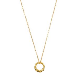 Orelia Rope Twist Open Circle Thread Thru Necklace - Pale Gold One Size