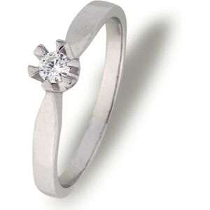 Gullshoppen Enstens ring hvitt gull 14k 0,10 ct tw/si 58