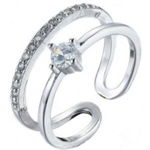 Everneed Monique silver double ring with zirconia