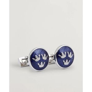 Skultuna Cuff Links Tre Kronor Silver/Royal Blue