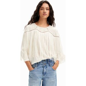 Desigual Embroidered fringing blouse - WHITE - L