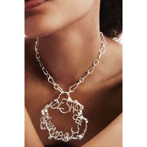Desigual Zalio silver plated message necklace - BLACK - U
