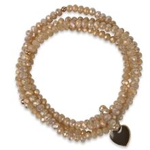 PFG Stockholm PEARLS FOR GIRLS Sparkly Heart Beige Bracelet