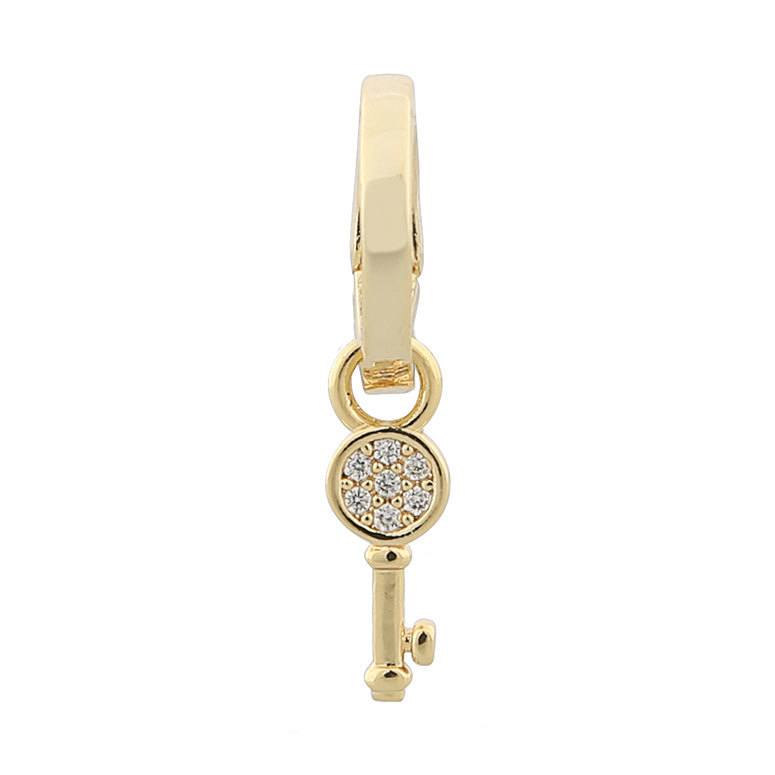 Snö Of Sweden Charms Earring Key Gold/Clear 18mm