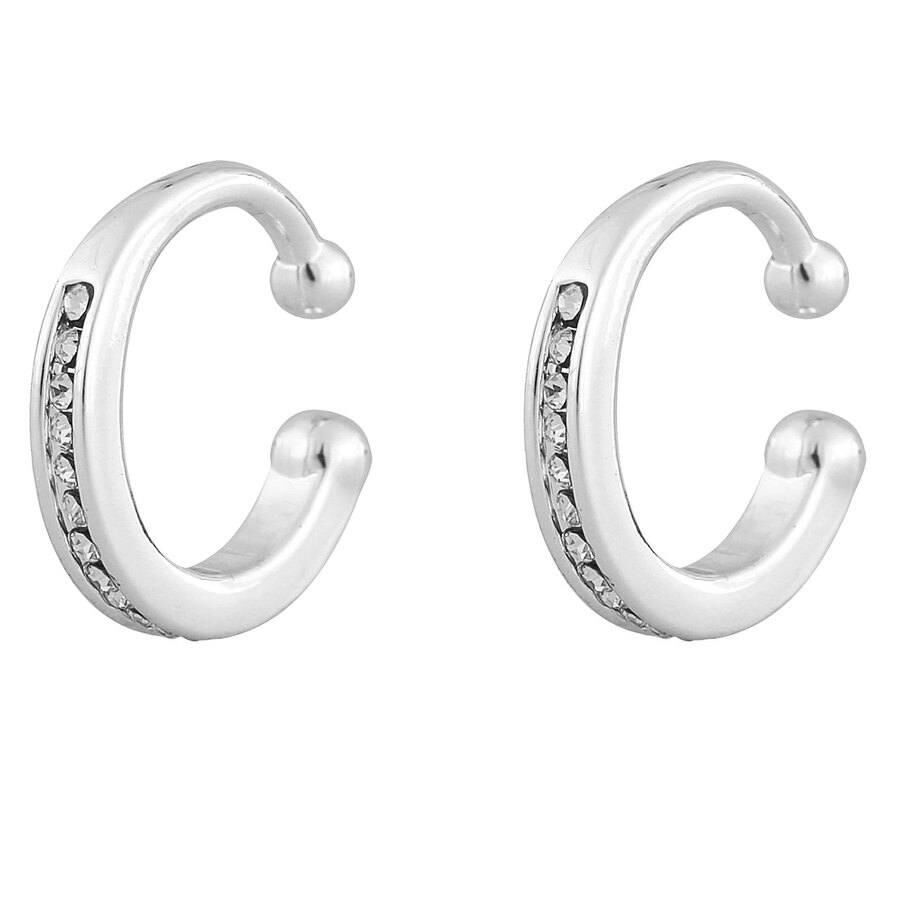 Snö Of Sweden Later Small Cuff Earring Silver/Clear 1pair 14mm