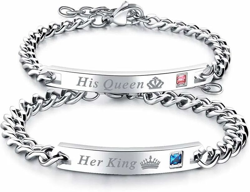 eStore Pæresmykker - Pararmbånd -  Her King / His Queen