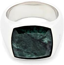 Tom Wood Jewellery The Cushion Green Marble Ring Sølv  male 62