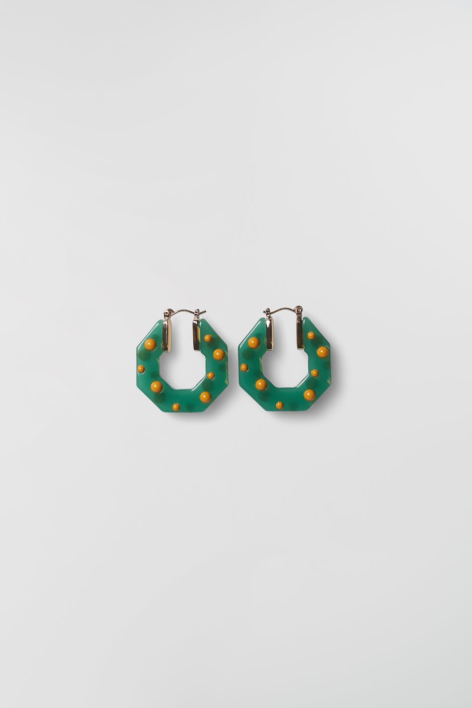 Gina Tricot Yaya earrings ONESZ  Green/gold (6311)
