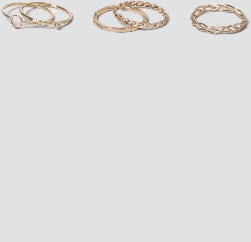 Gina Tricot Gold Twist Ring Pack one size  Gold