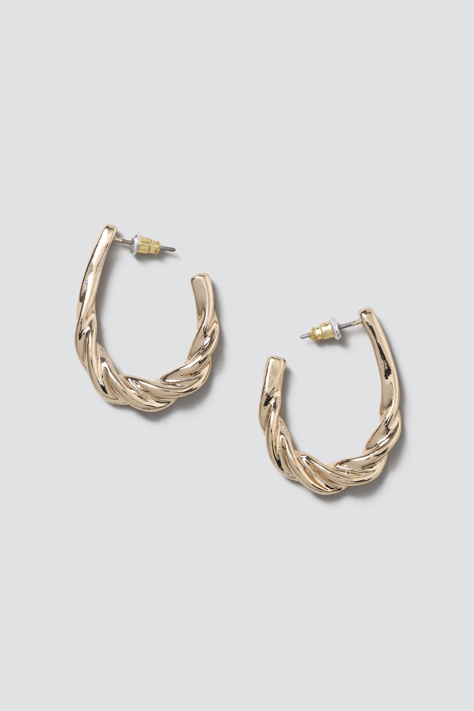 Gina Tricot Half Twist Gold Earrings one size  Gold