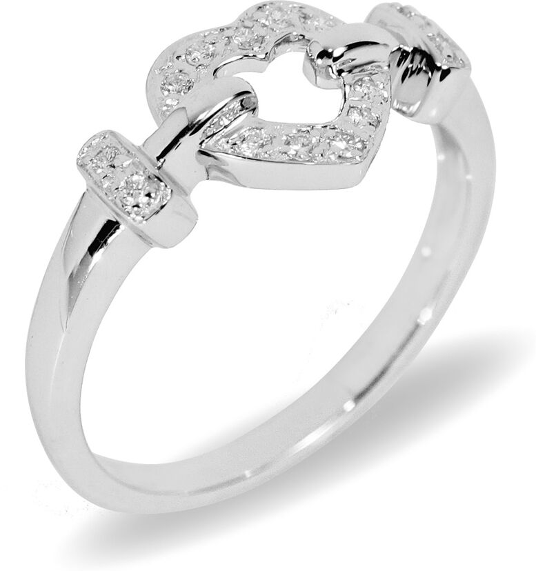 Love ring hvitt gull 14k (585) 0,10 tw/si.