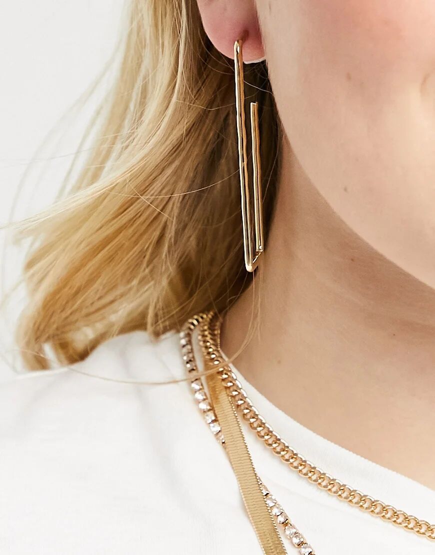 Accessorize rectangle earrings in gold  Gold