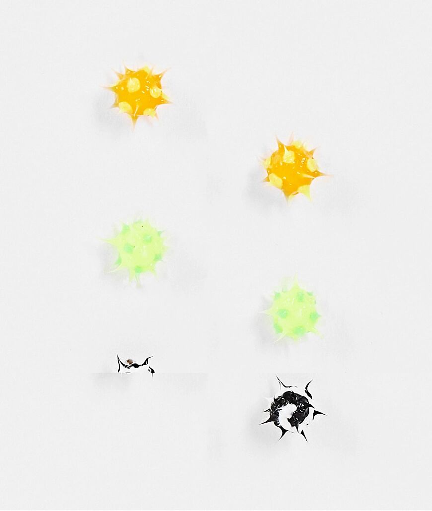 ASOS DESIGN 3 pack stud earrings with rubber spikes in multicolour  Multi