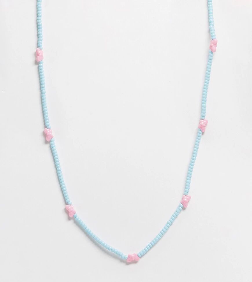 ASOS Curve ASOS DESIGN Curve necklace with butterfly beads-Multi  Multi