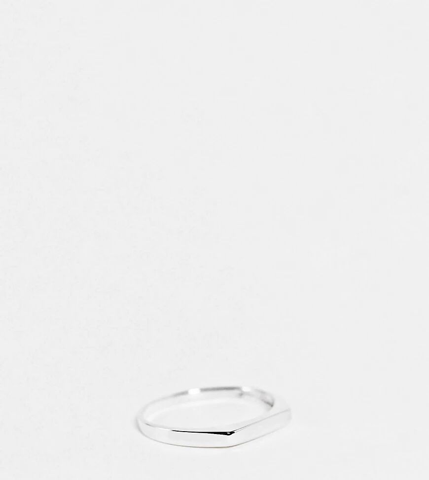 ASOS Curve ASOS DESIGN CURVE sterling silver ring in signet bar design  Silver