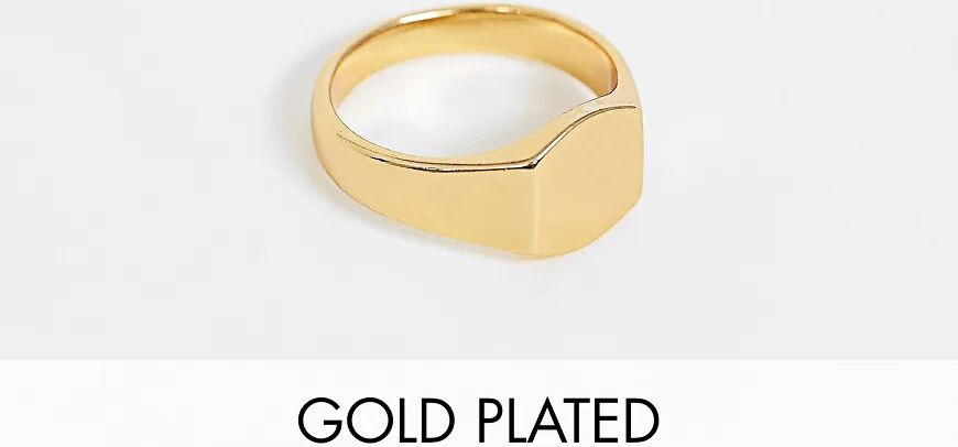 ASOS DESIGN pinky ring with 14k gold plate  Gold