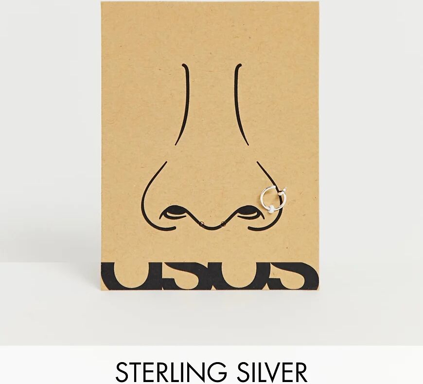 ASOS DESIGN sterling silver 8mm nose piercing in silver  Silver