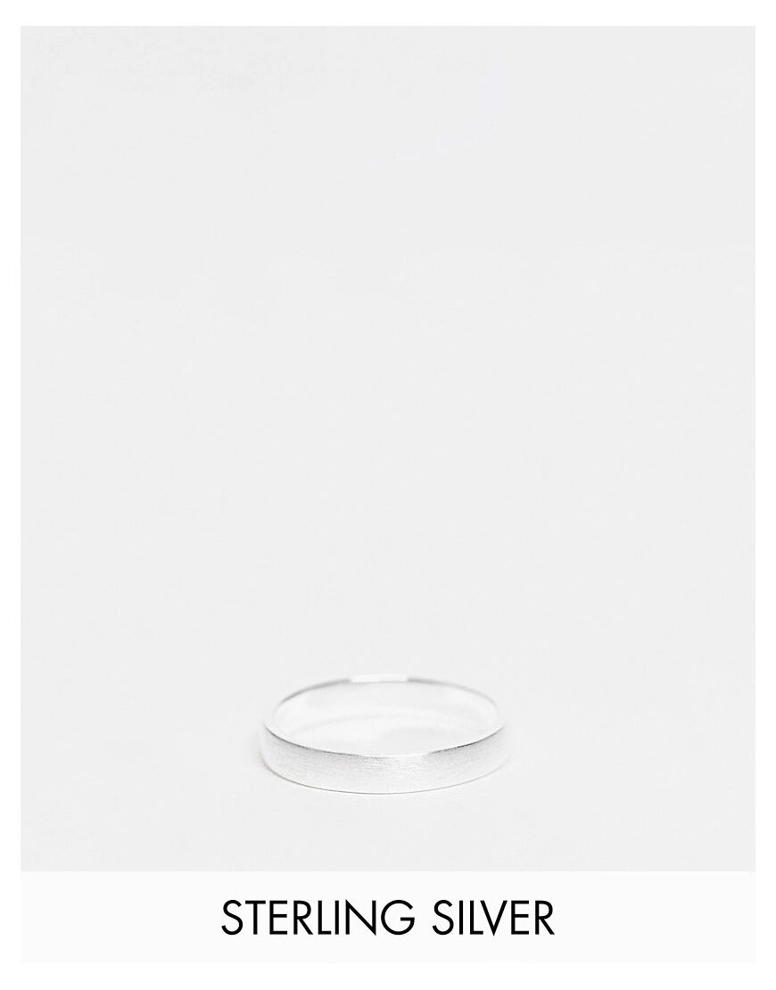 ASOS DESIGN sterling silver band ring in brushed in silver  Silver