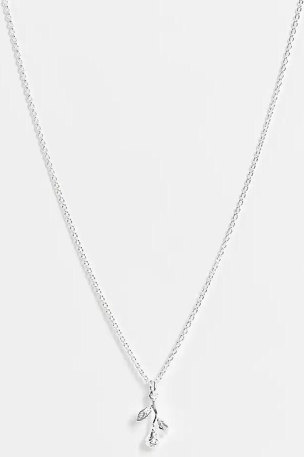 ASOS DESIGN sterling silver necklace with rose pendant  Silver