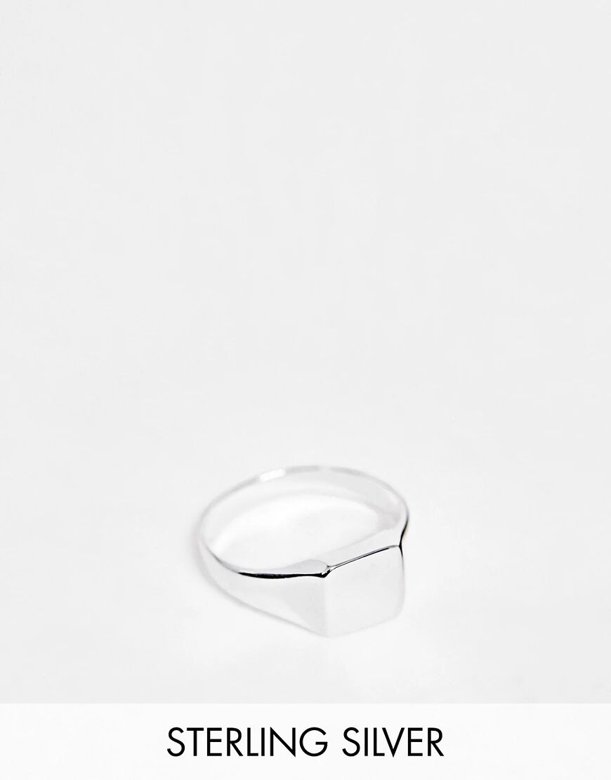 ASOS DESIGN sterling silver pinky signet ring in silver  Silver